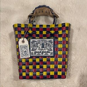 Good Goods Made In Thailand Recycled Plastic Woven Tote Bag NWT